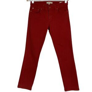 Tory Burch Alexa Cropped Skinny Jeans in Acai Red, size 26